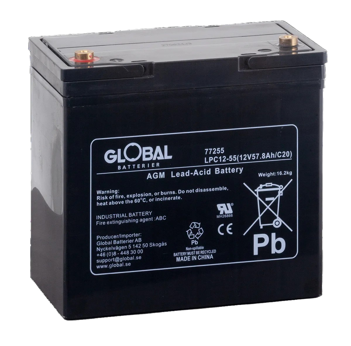 Batteri, 12V 55Ah AGM