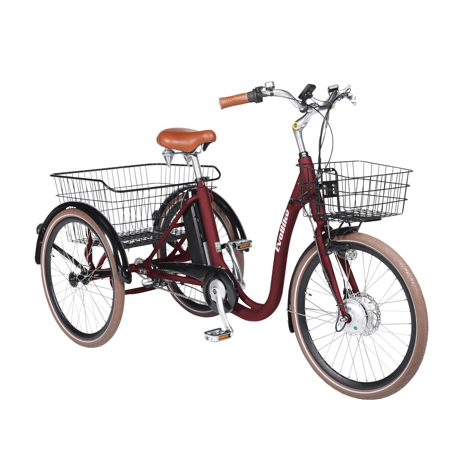 FYNDEX  - Elcykel Trehjulig Elcykel Evobike Elegant 24 tum 250W 2022 576 Wh - Röd