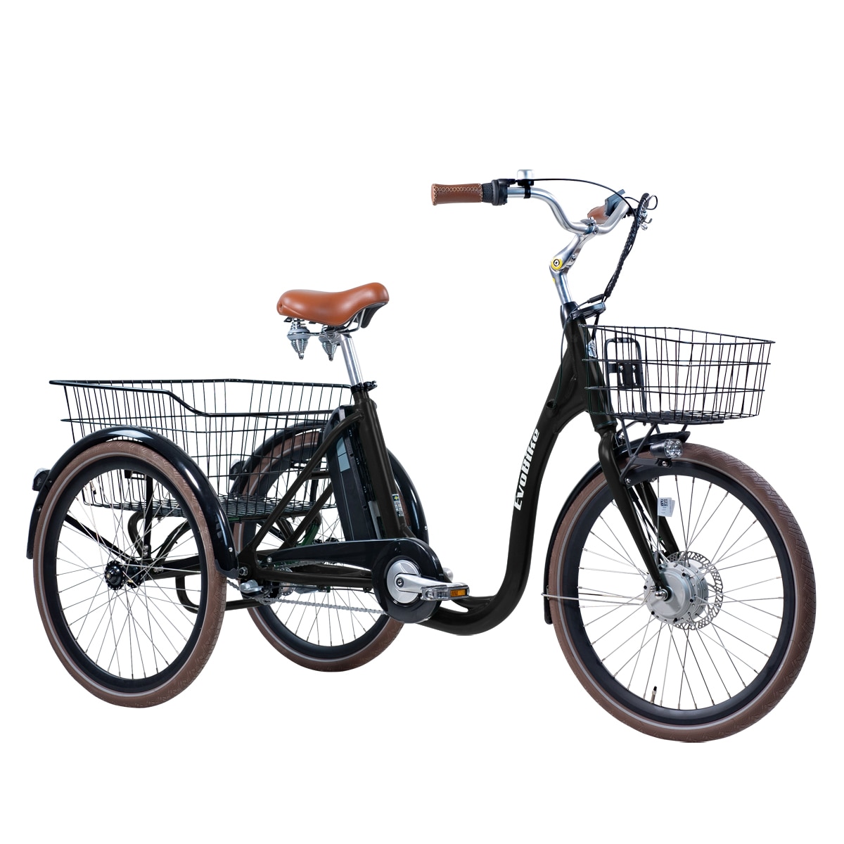 Fyndex - Elcykel Trehjulig Elcykel Evobike Elegant 24 tum 250W 540 Wh - Svart
