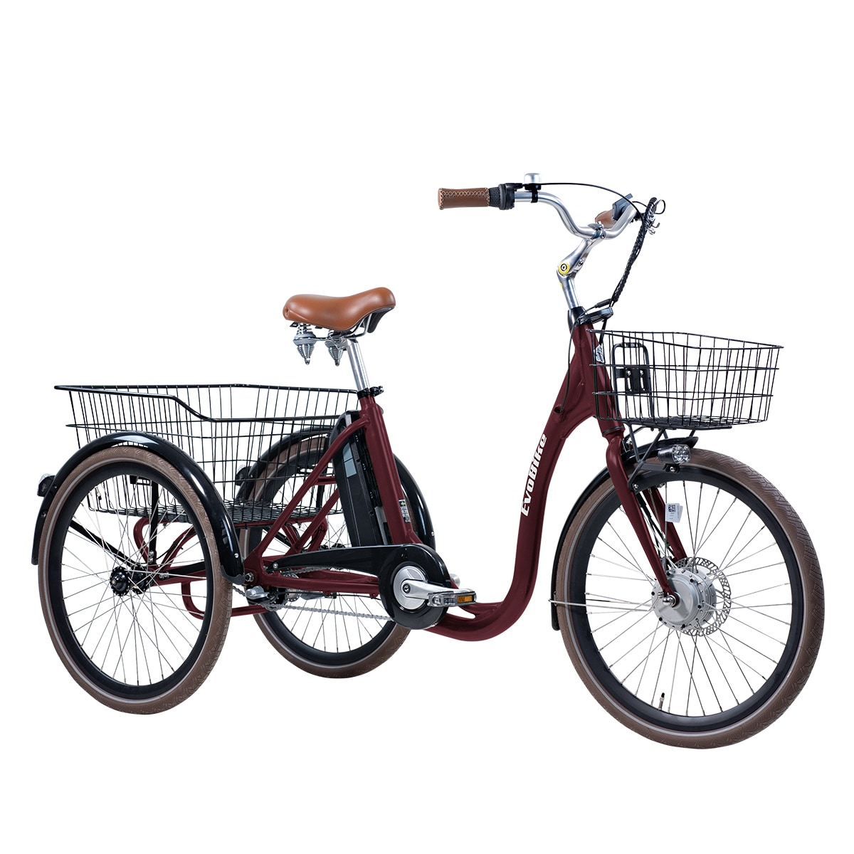Fyndex - Elcykel Trehjulig Elcykel Evobike Elegant 24 tum 250W 2023 432 Wh - Röd